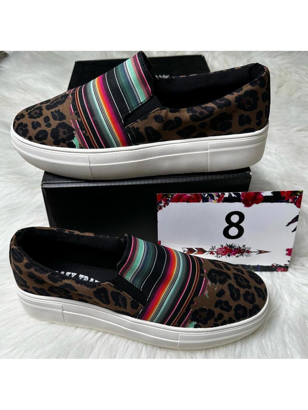 Crazy Train Size: 8 Leopard Print Slip-On Sneaker Shoes